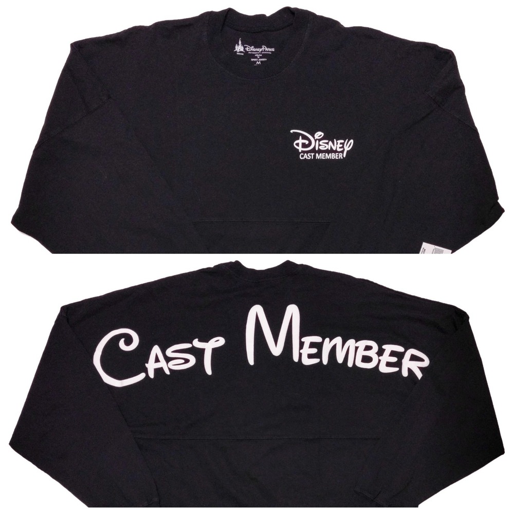 DISNEY PARKS Cast Member Spirit Jersey Solid Black Medium M ~ New
